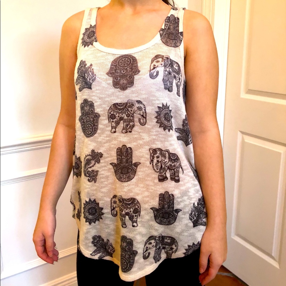Gaze Elephant Hamsa knit tank